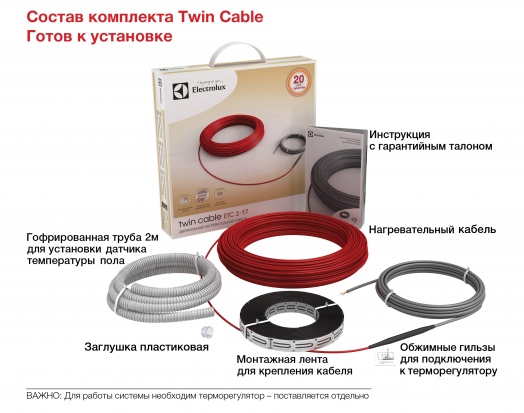 Electrolux Twin Cabel ETC 2-17-1200 70,6 м 1200 Вт