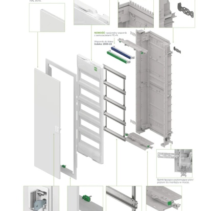Щит встраив. MSF 5x12M (60M), N/PE 2x(2x25+20x16mm2+19x10mm2), мет. дверь, белый RAL9016, 853x358x97mm, IP30